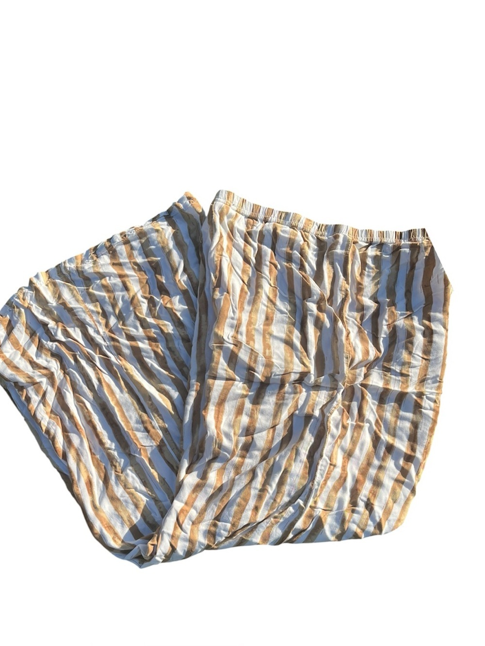 Women’s Tan Striped Linen Free Flowing Pants by Zac & Rachel Size M